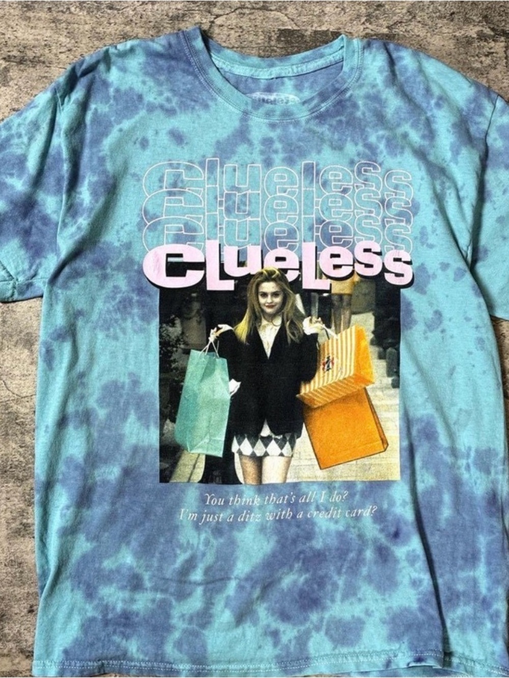Urban Outfitters Clueless Graphic Tee in Blue and Pink